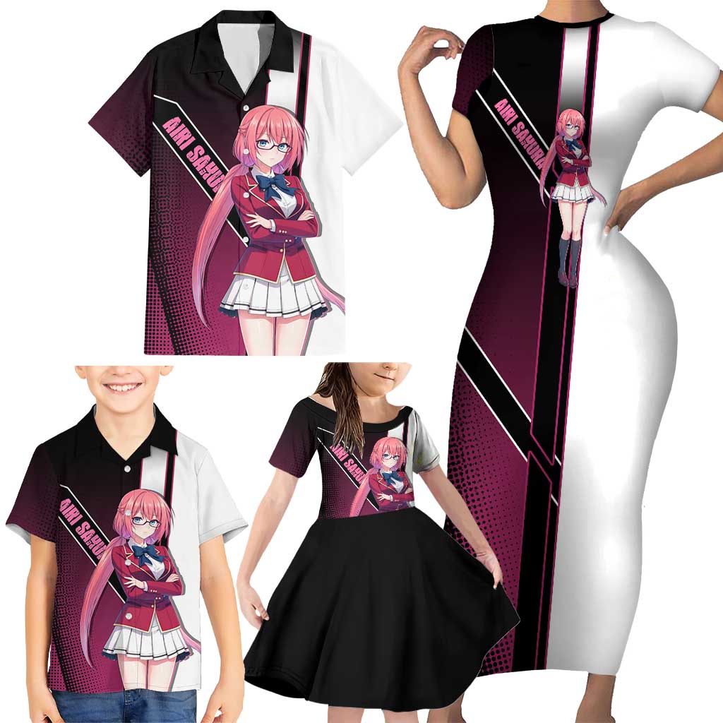 Airi Sakura Family Matching Short Sleeve Bodycon Dress and Hawaiian Shirt Shy Moe-Inspired Anime Style