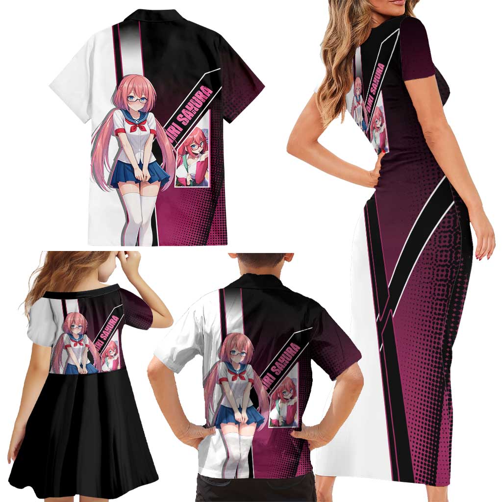 Airi Sakura Family Matching Short Sleeve Bodycon Dress and Hawaiian Shirt Shy Moe-Inspired Anime Style