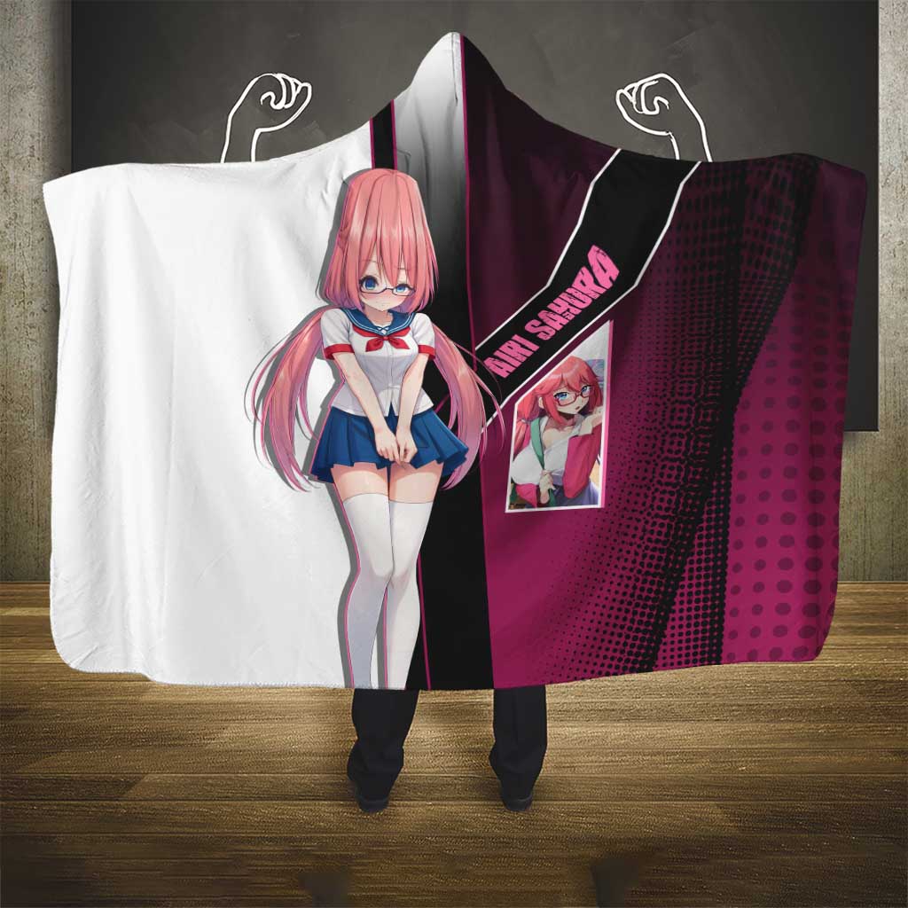 Airi Sakura Hooded Blanket Shy Moe-Inspired Anime Style