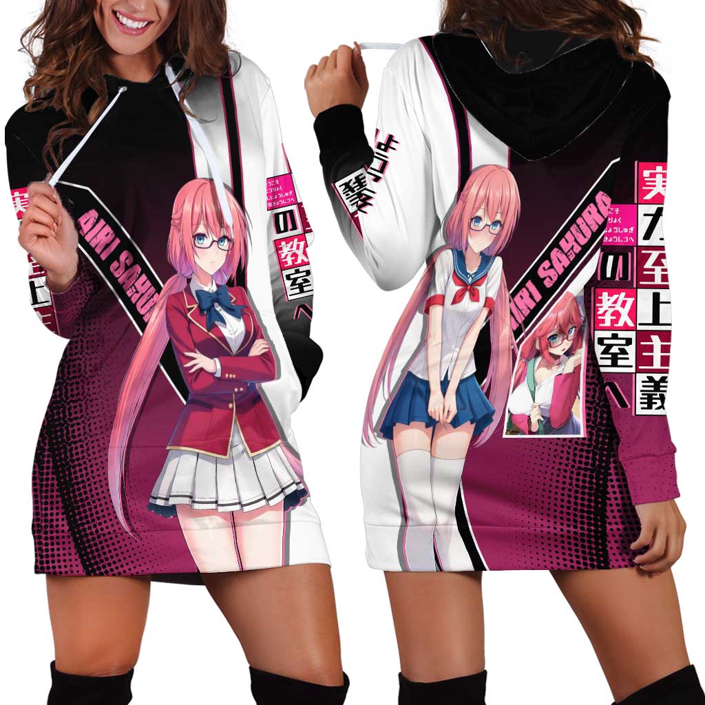 Airi Sakura Hoodie Dress Shy Moe-Inspired Anime Style
