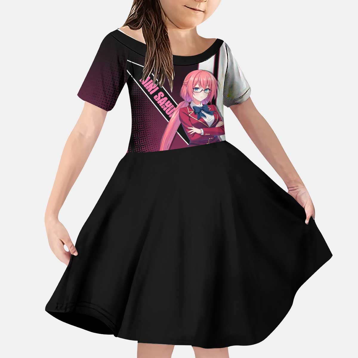 Airi Sakura Kid Short Sleeve Dress Shy Moe-Inspired Anime Style