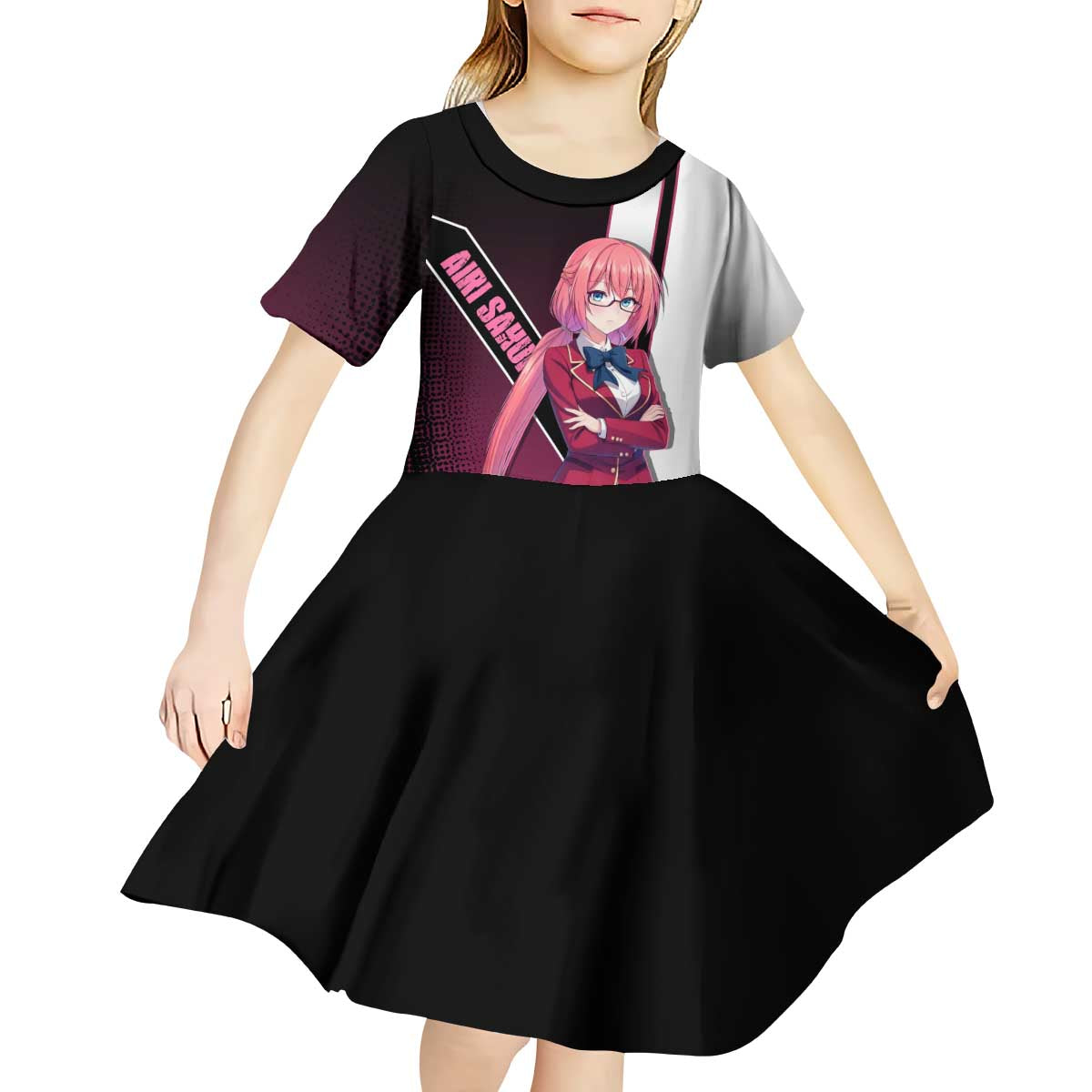 Airi Sakura Kid Short Sleeve Dress Shy Moe-Inspired Anime Style