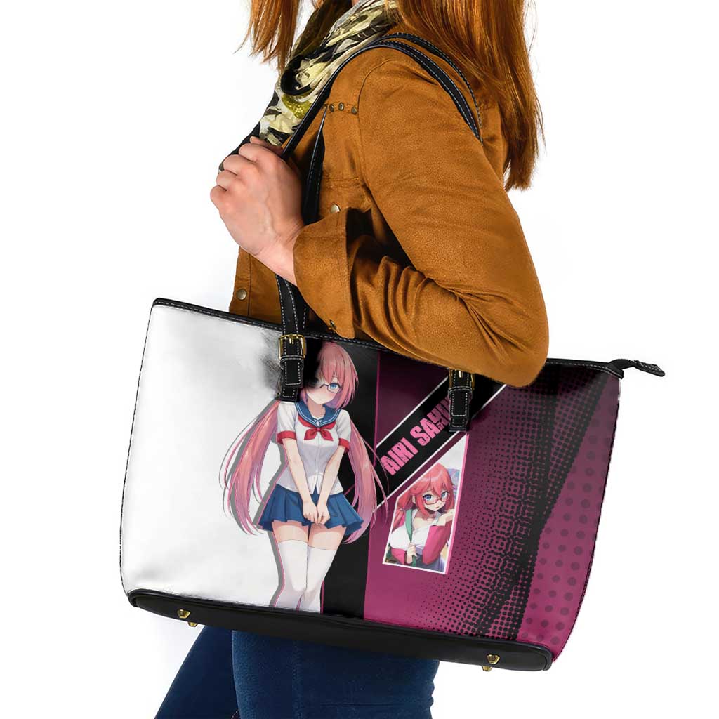 Airi Sakura Leather Tote Bag Shy Moe-Inspired Anime Style