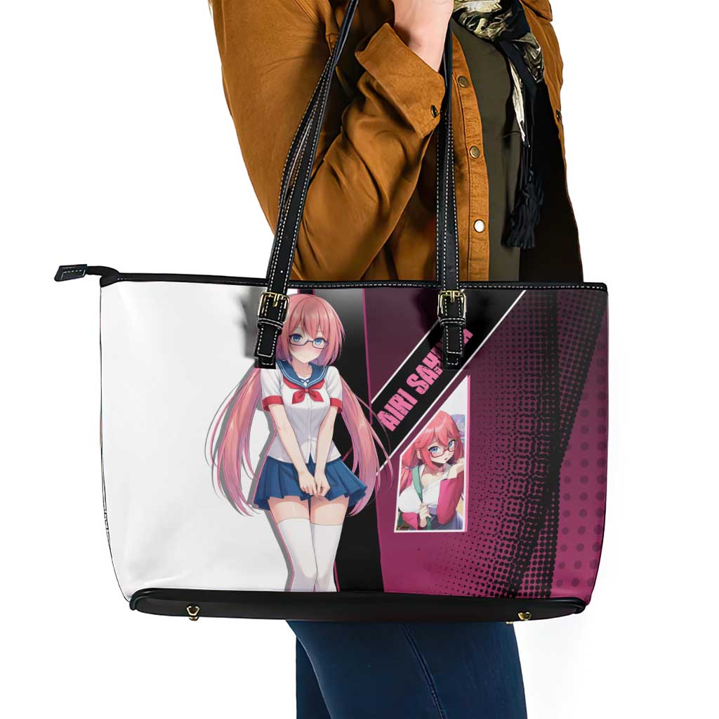 Airi Sakura Leather Tote Bag Shy Moe-Inspired Anime Style