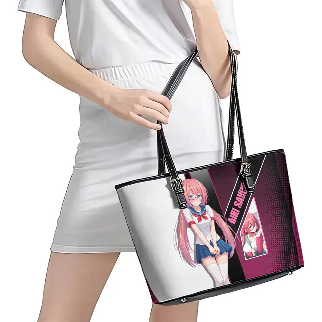 Airi Sakura Leather Tote Bag Shy Moe-Inspired Anime Style