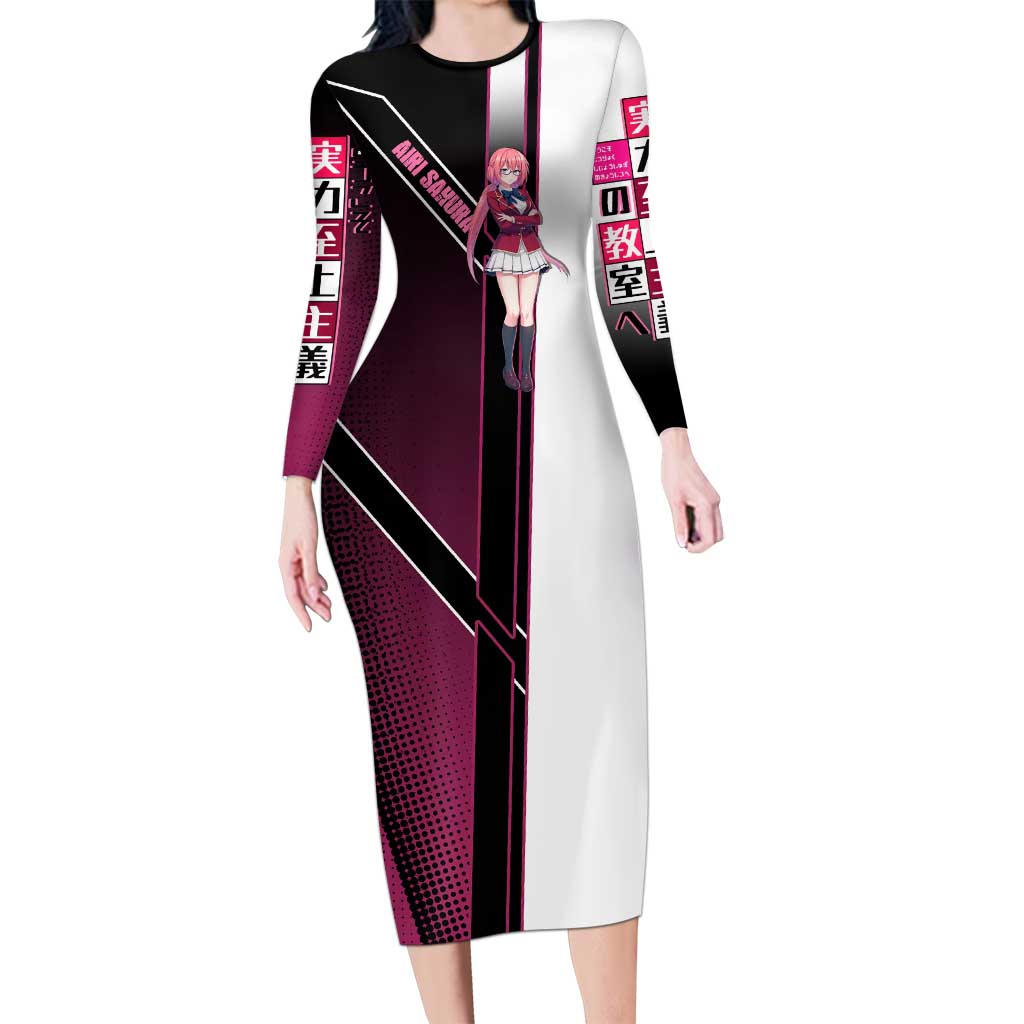 Airi Sakura Long Sleeve Bodycon Dress Shy Moe-Inspired Anime Style