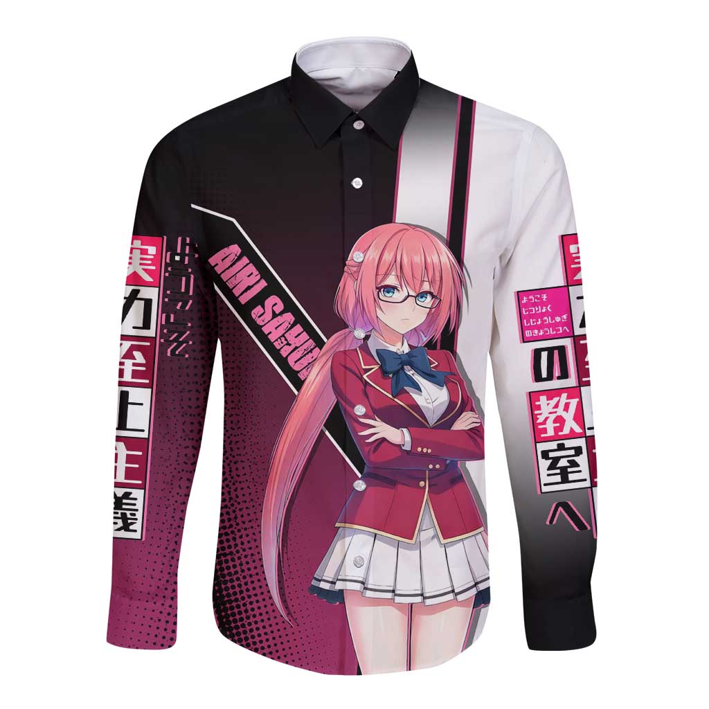 Airi Sakura Long Sleeve Button Shirt Shy Moe-Inspired Anime Style
