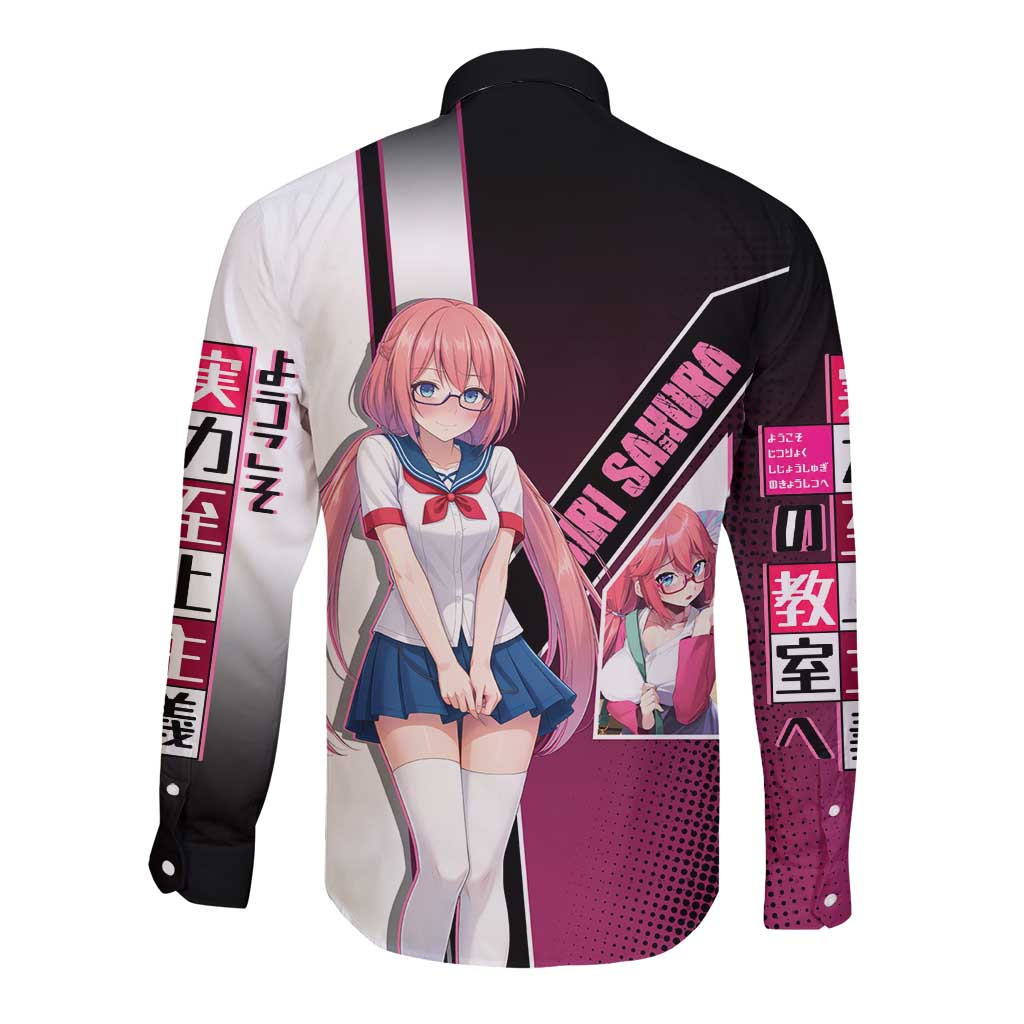 Airi Sakura Long Sleeve Button Shirt Shy Moe-Inspired Anime Style