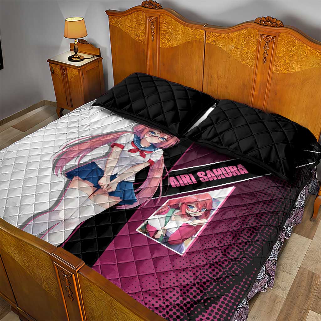Airi Sakura Quilt Bed Set Shy Moe-Inspired Anime Style