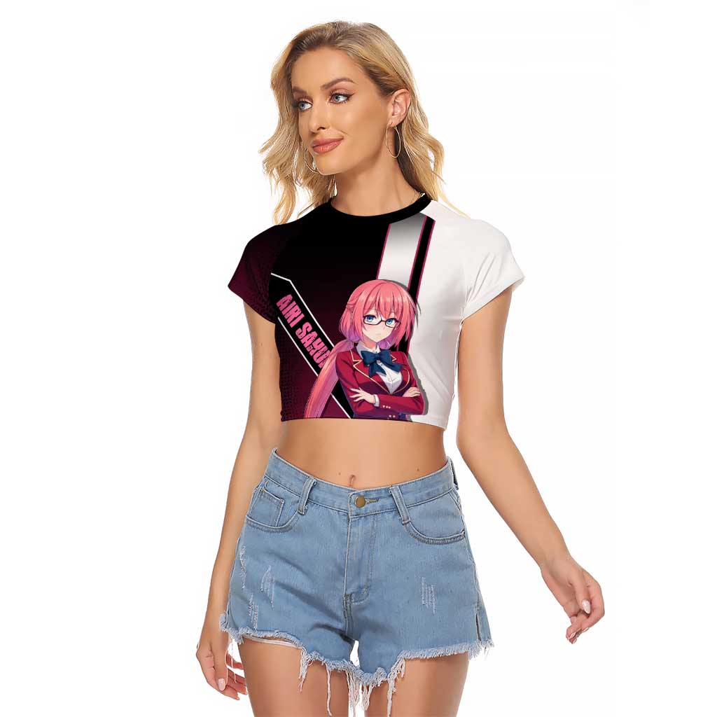 Airi Sakura Raglan Cropped T Shirt Shy Moe-Inspired Anime Style