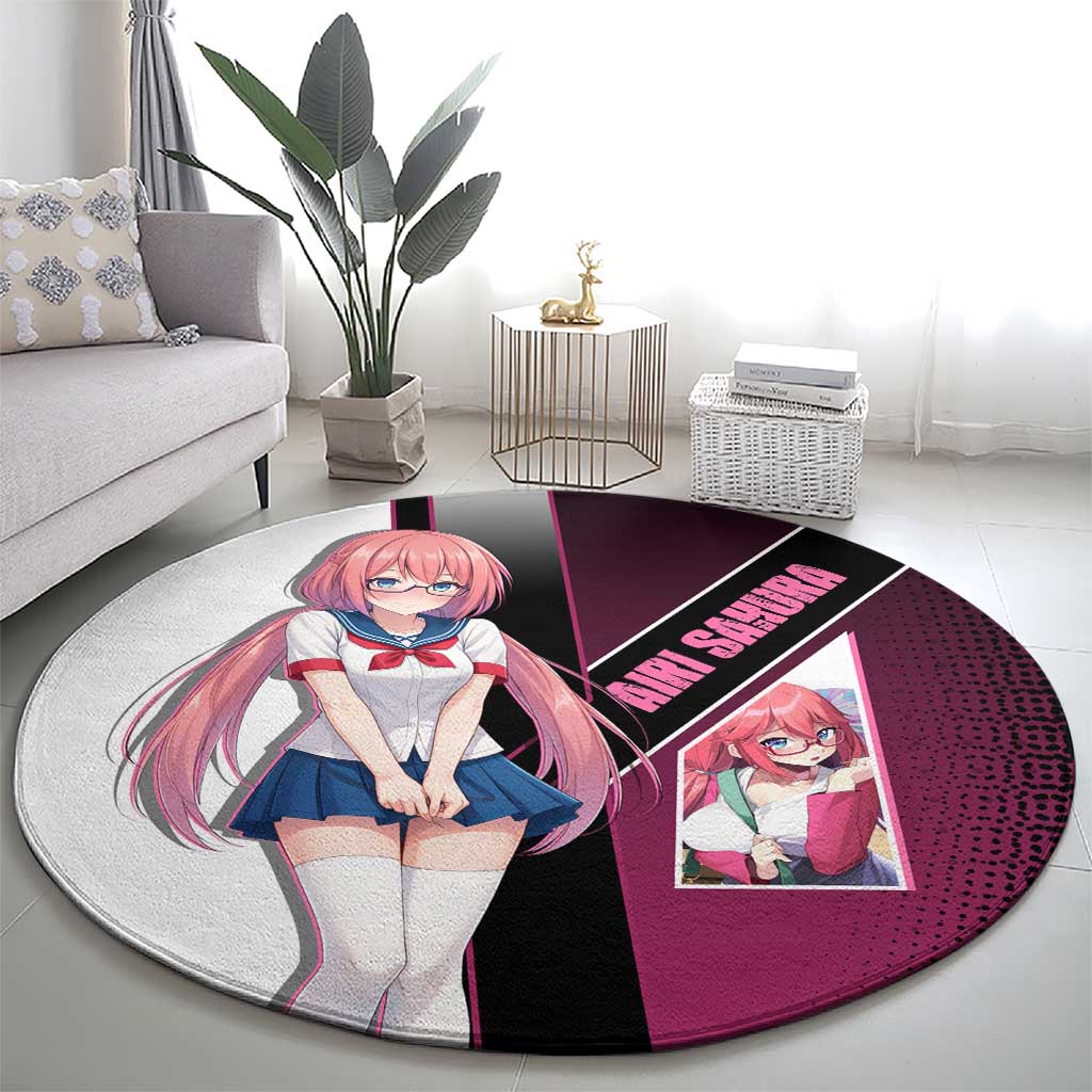 Airi Sakura Round Carpet Shy Moe-Inspired Anime Style