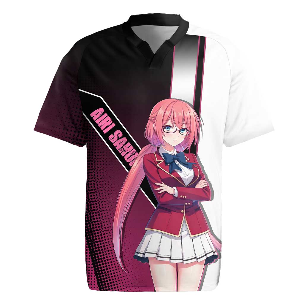 Airi Sakura Rugby Jersey Shy Moe-Inspired Anime Style