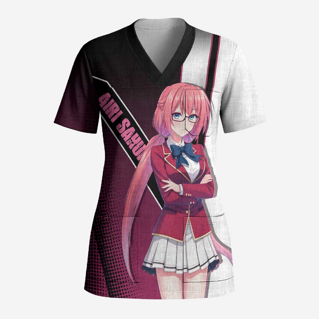 Airi Sakura Scrub Top Shy Moe-Inspired Anime Style