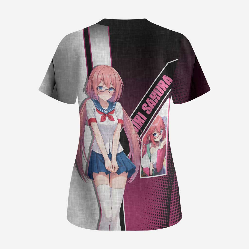 Airi Sakura Scrub Top Shy Moe-Inspired Anime Style