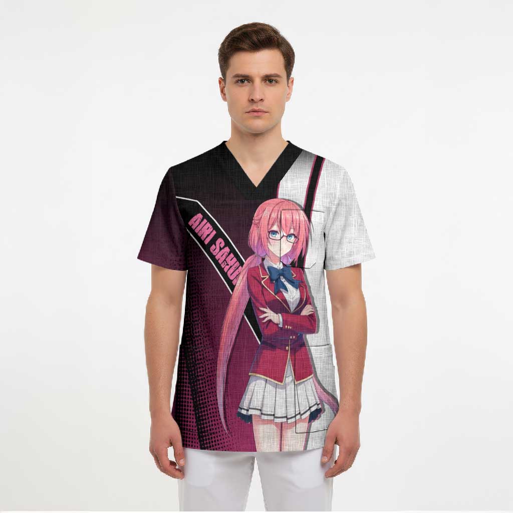 Airi Sakura Scrub Top Shy Moe-Inspired Anime Style