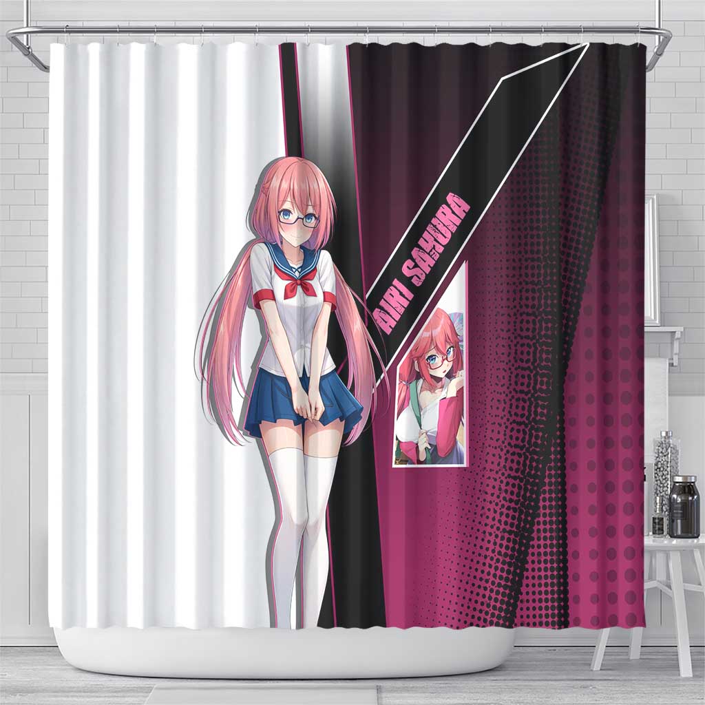 Airi Sakura Shower Curtain Shy Moe-Inspired Anime Style