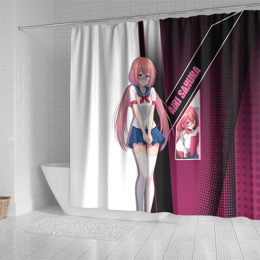 Airi Sakura Shower Curtain Shy Moe-Inspired Anime Style