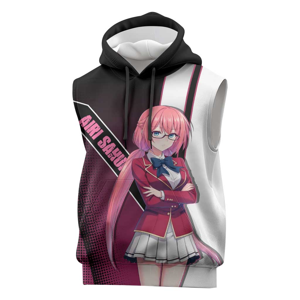 Airi Sakura Sleeveless Hoodie Shy Moe-Inspired Anime Style