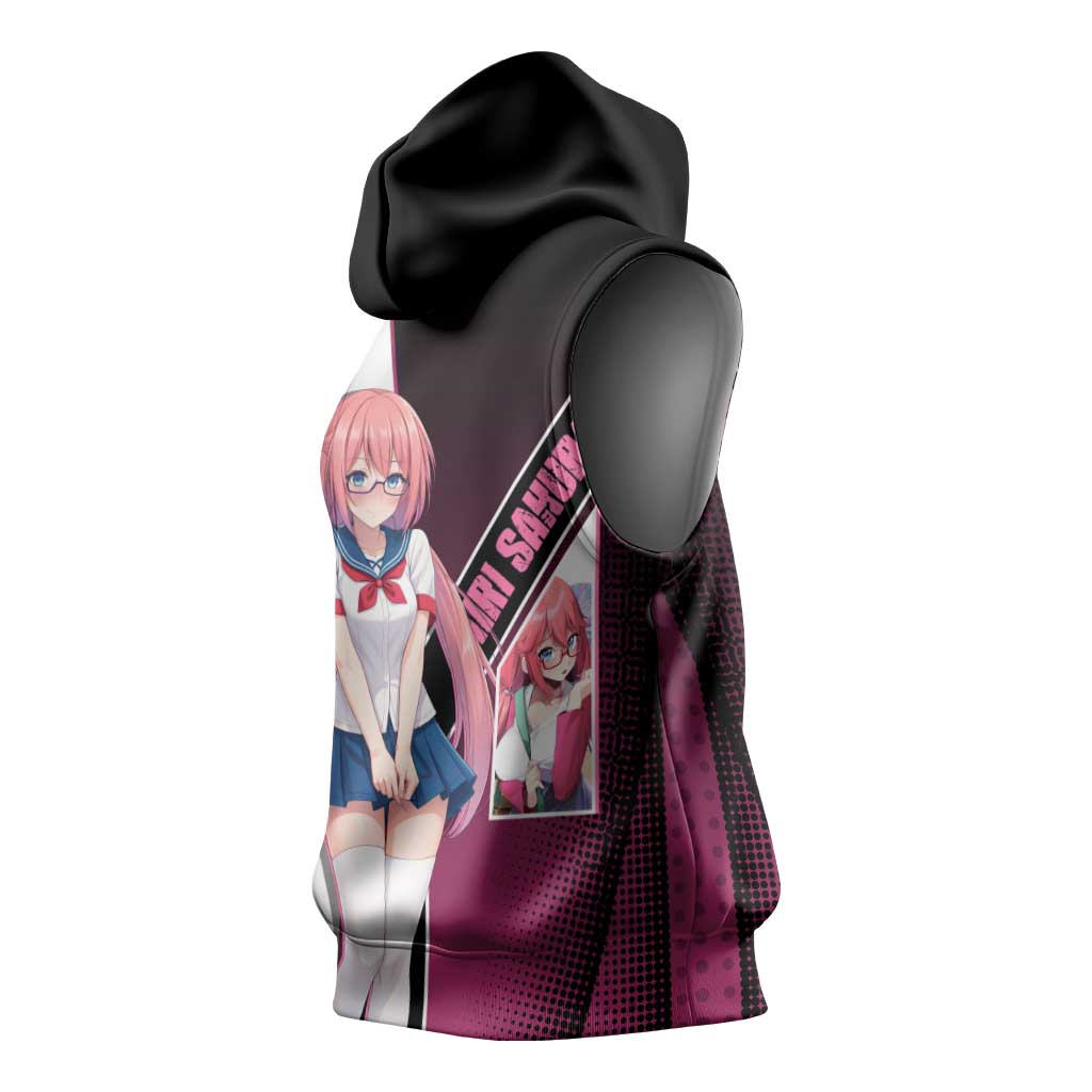 Airi Sakura Sleeveless Hoodie Shy Moe-Inspired Anime Style