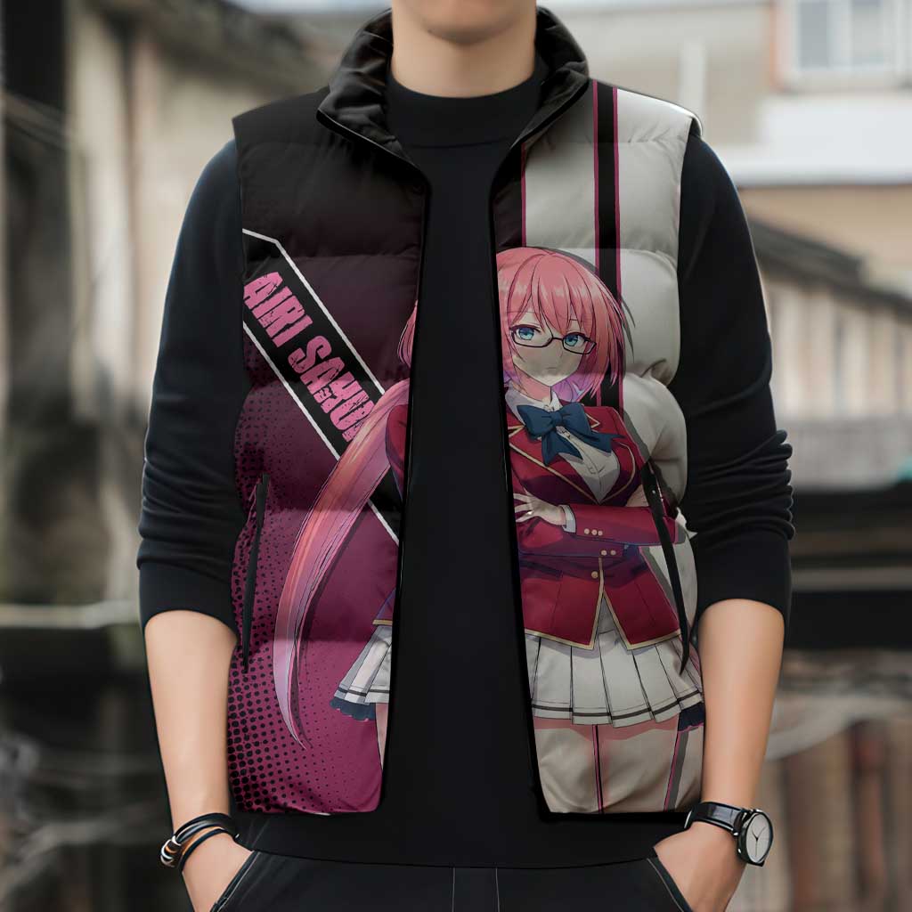 Airi Sakura Sleeveless Puffer Jacket Shy Moe-Inspired Anime Style