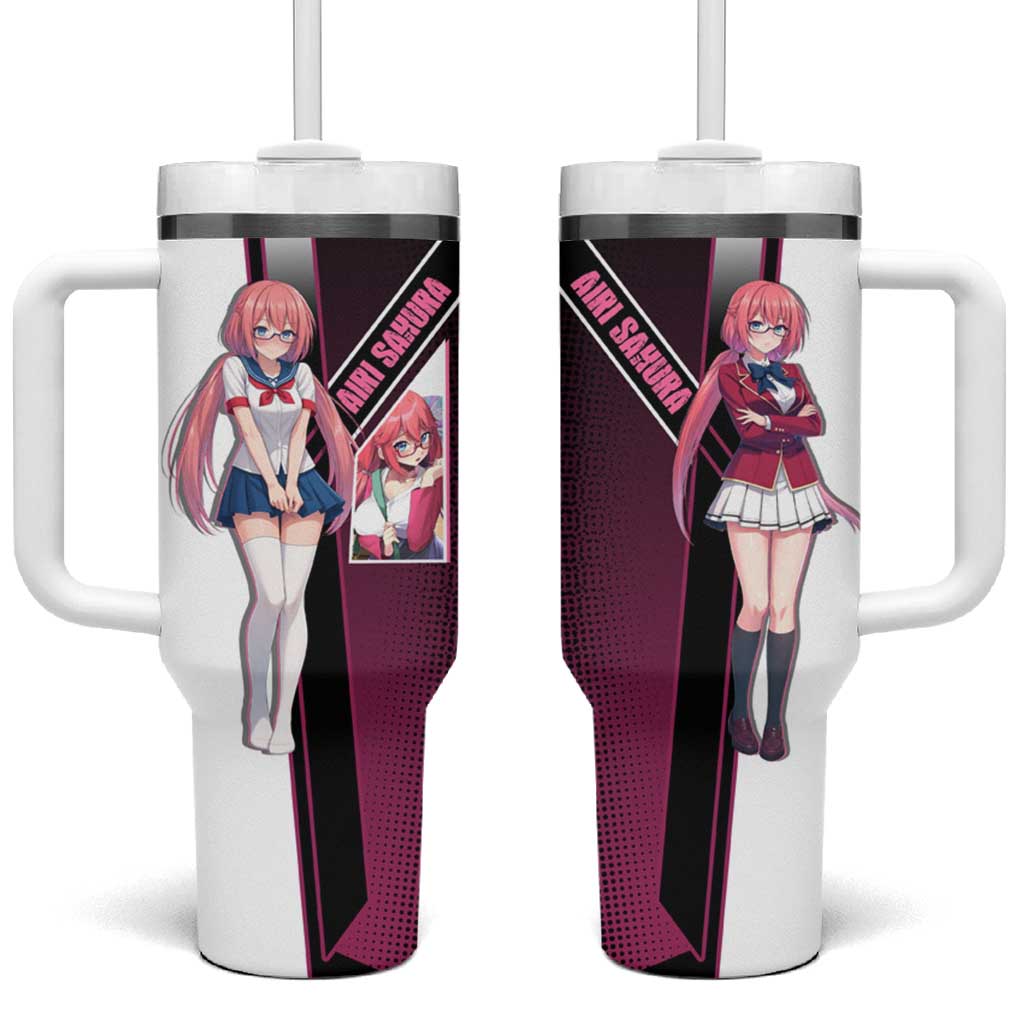 Airi Sakura Tumbler With Handle Shy Moe-Inspired Anime Style