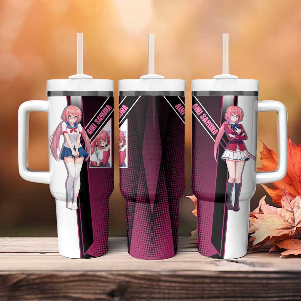 Airi Sakura Tumbler With Handle Shy Moe-Inspired Anime Style