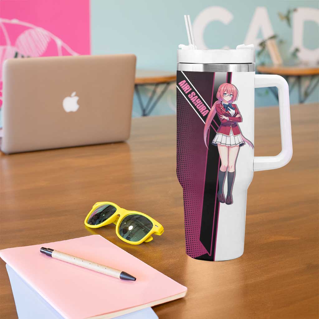 Airi Sakura Tumbler With Handle Shy Moe-Inspired Anime Style