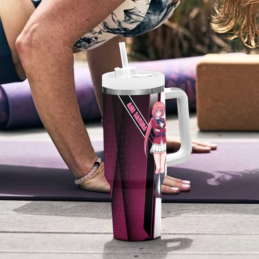 Airi Sakura Tumbler With Handle Shy Moe-Inspired Anime Style