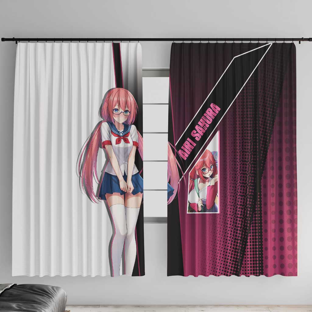 Airi Sakura Window Curtain Shy Moe-Inspired Anime Style