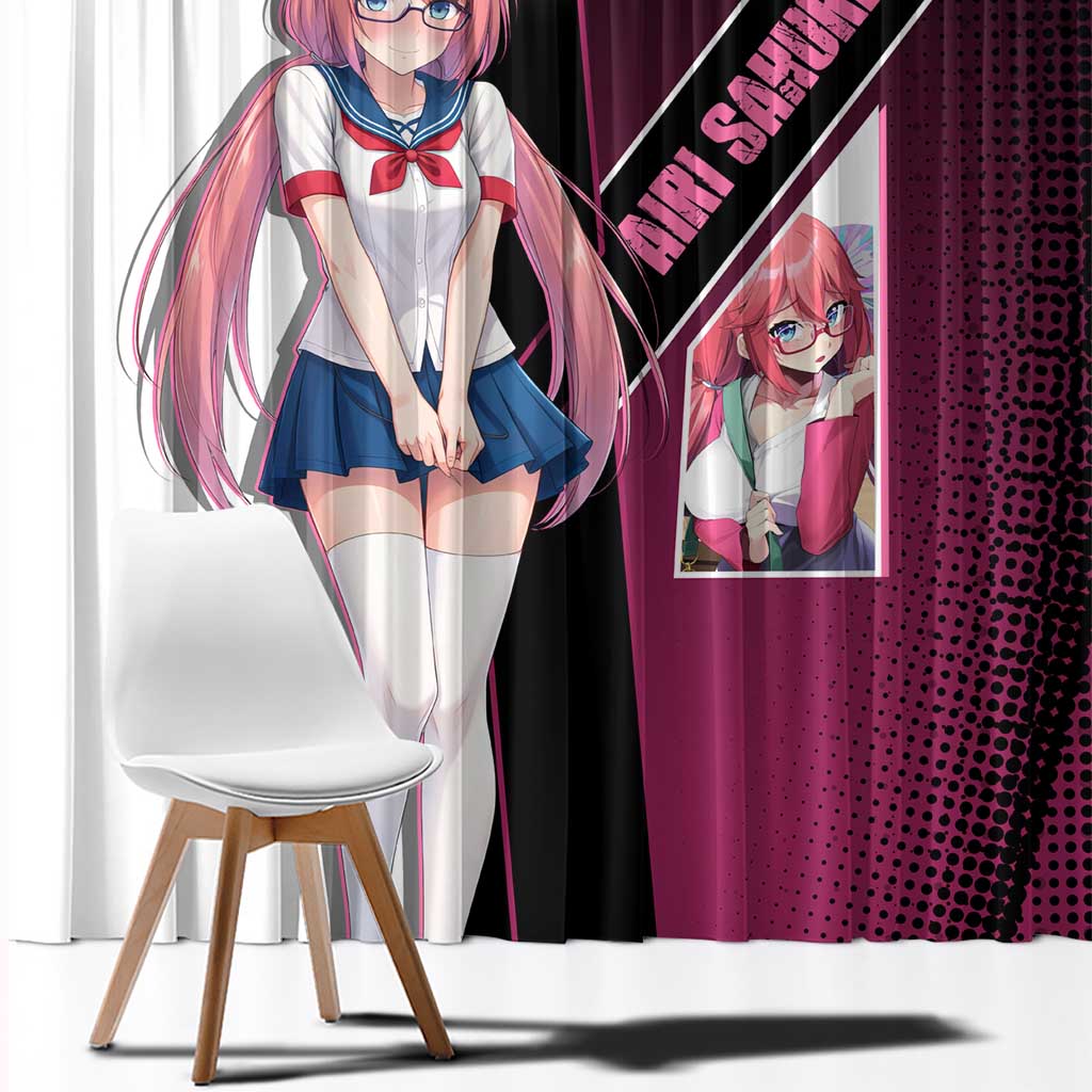 Airi Sakura Window Curtain Shy Moe-Inspired Anime Style