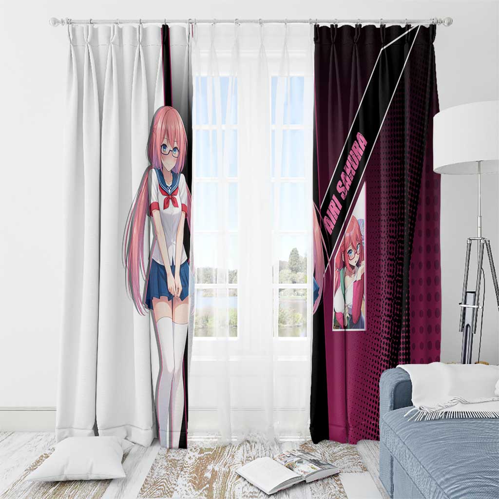 Airi Sakura Window Curtain Shy Moe-Inspired Anime Style