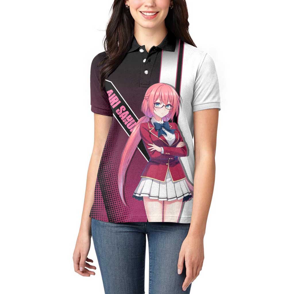 Airi Sakura Women Polo Shirt Shy Moe-Inspired Anime Style