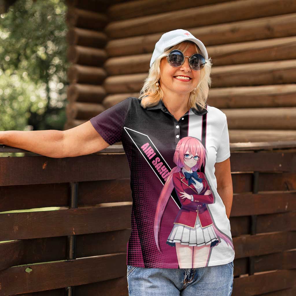 Airi Sakura Women Polo Shirt Shy Moe-Inspired Anime Style