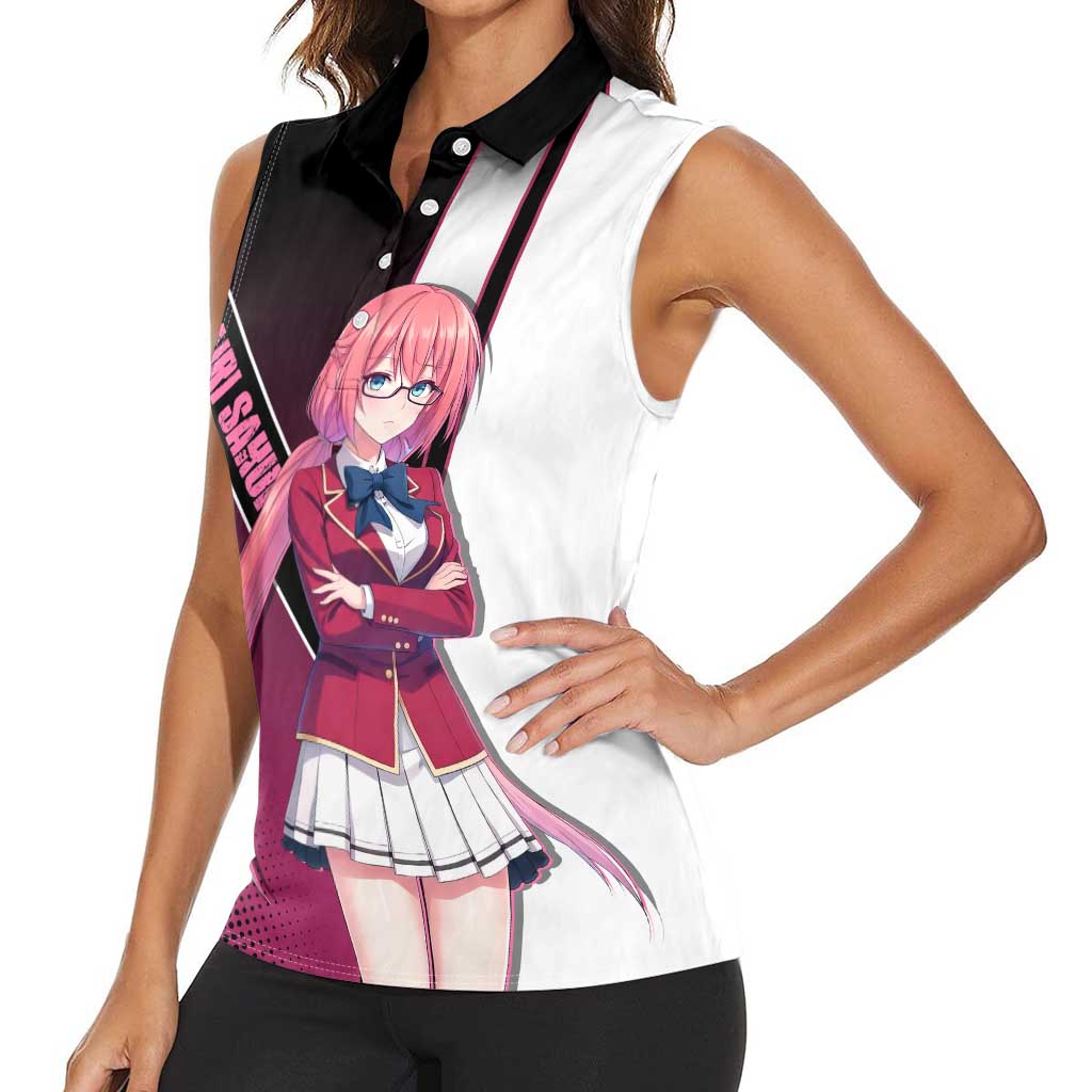 Airi Sakura Women Sleeveless Polo Shirt Shy Moe-Inspired Anime Style