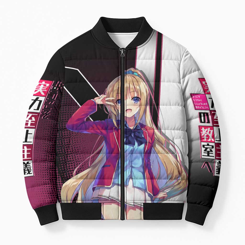 Kei Karuizawa Bomber Puffer Jacket Playful Modern School Anime Style