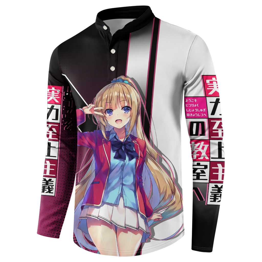 Kei Karuizawa Button Sweatshirt Playful Modern School Anime Style