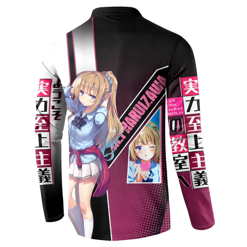 Kei Karuizawa Button Sweatshirt Playful Modern School Anime Style