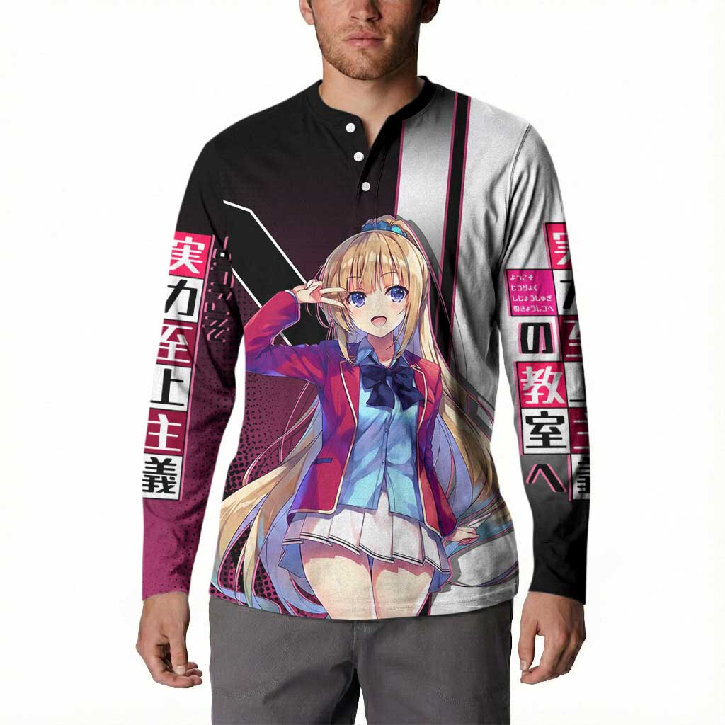 Kei Karuizawa Button Sweatshirt Playful Modern School Anime Style