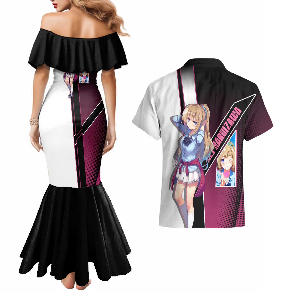 Kei Karuizawa Couples Matching Mermaid Dress and Hawaiian Shirt Playful Modern School Anime Style