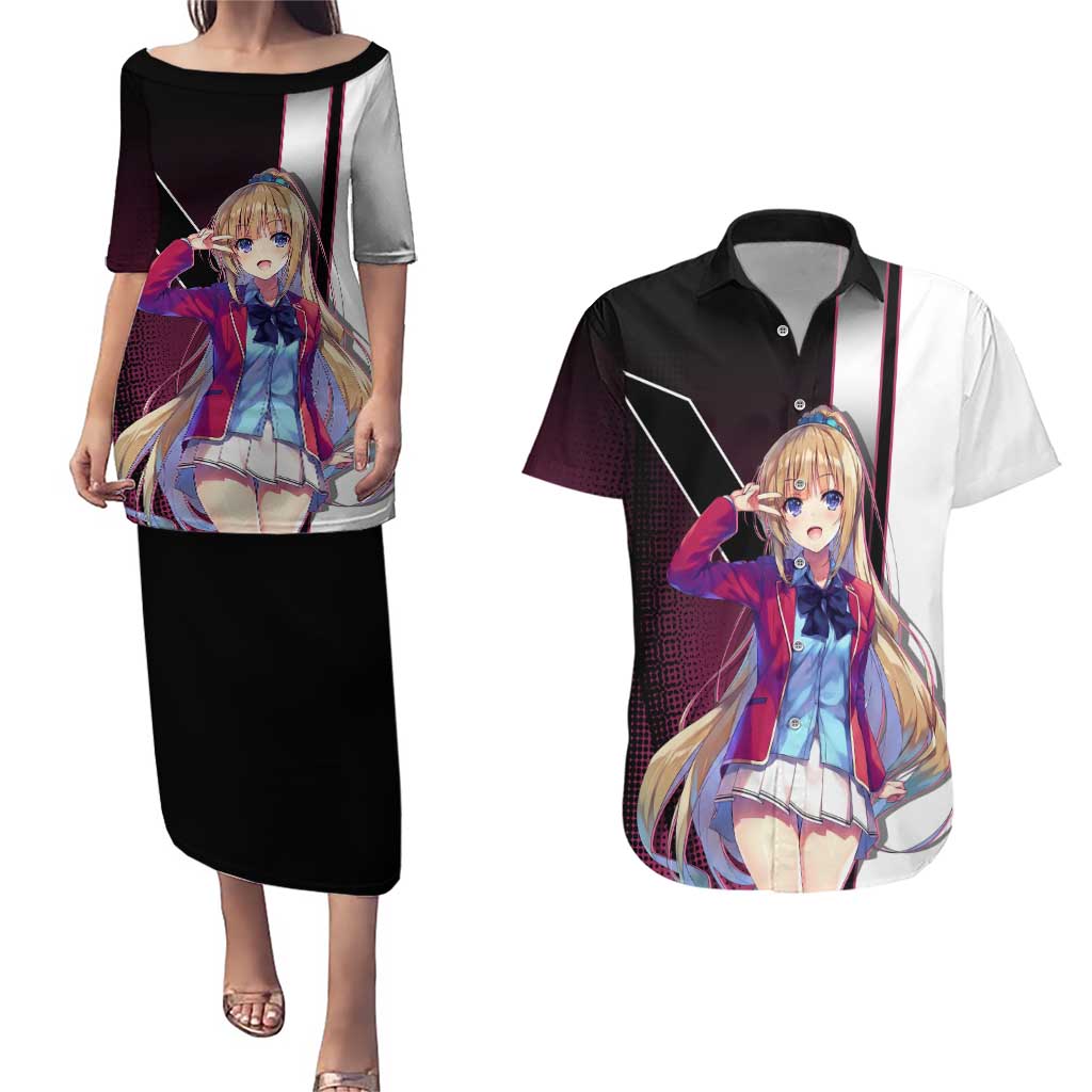 Kei Karuizawa Couples Matching Puletasi and Hawaiian Shirt Playful Modern School Anime Style