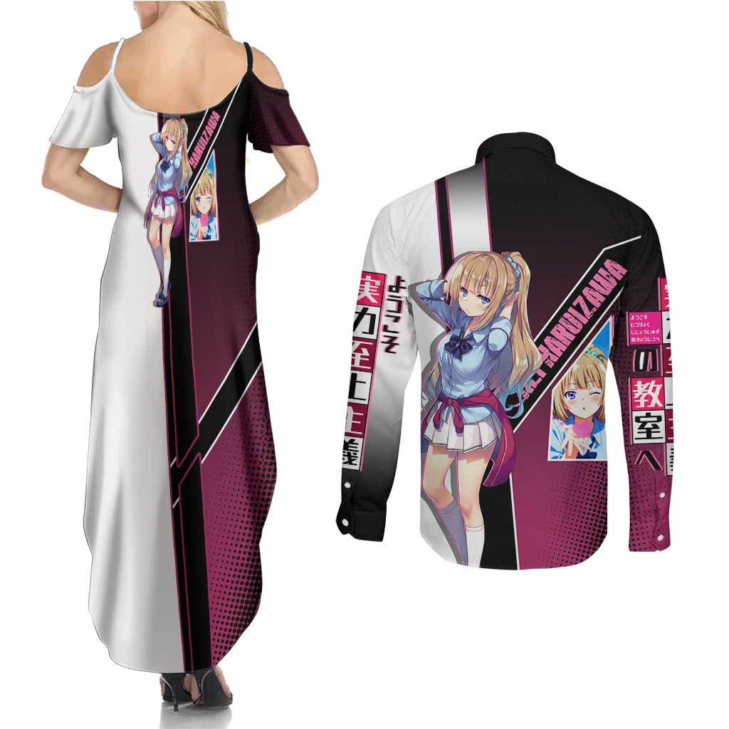 Kei Karuizawa Couples Matching Summer Maxi Dress and Long Sleeve Button Shirt Playful Modern School Anime Style