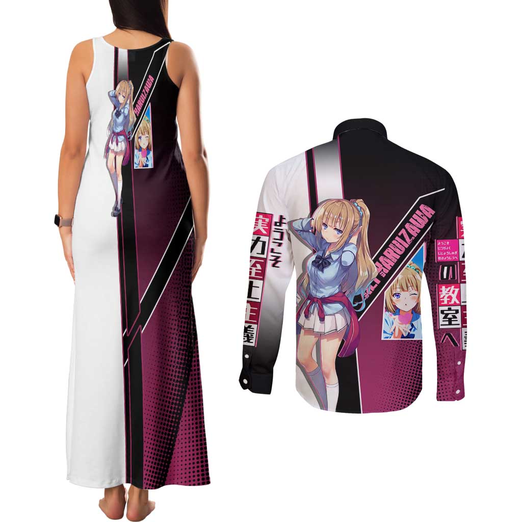 Kei Karuizawa Couples Matching Tank Maxi Dress and Long Sleeve Button Shirt Playful Modern School Anime Style