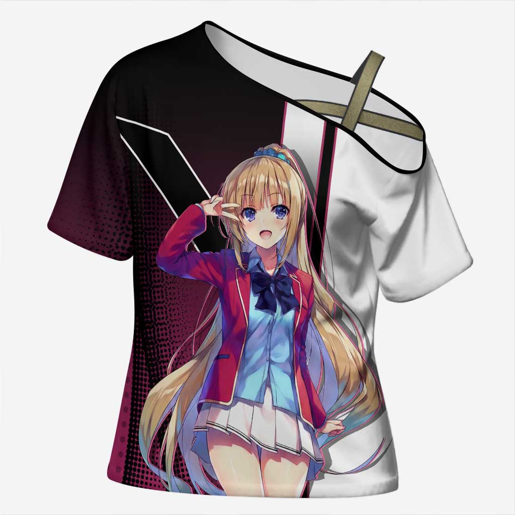 Kei Karuizawa Cross Shoulder Shirt Playful Modern School Anime Style
