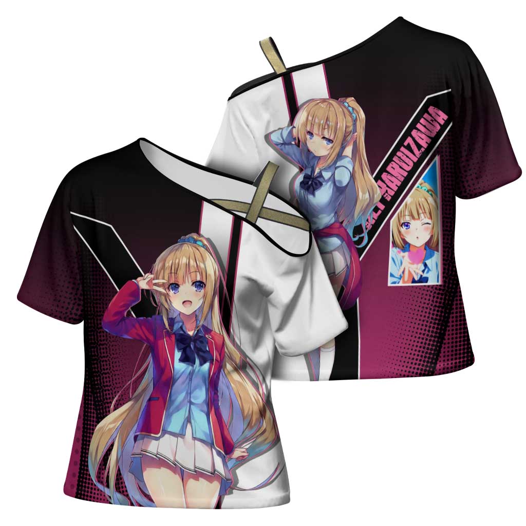 Kei Karuizawa Cross Shoulder Shirt Playful Modern School Anime Style