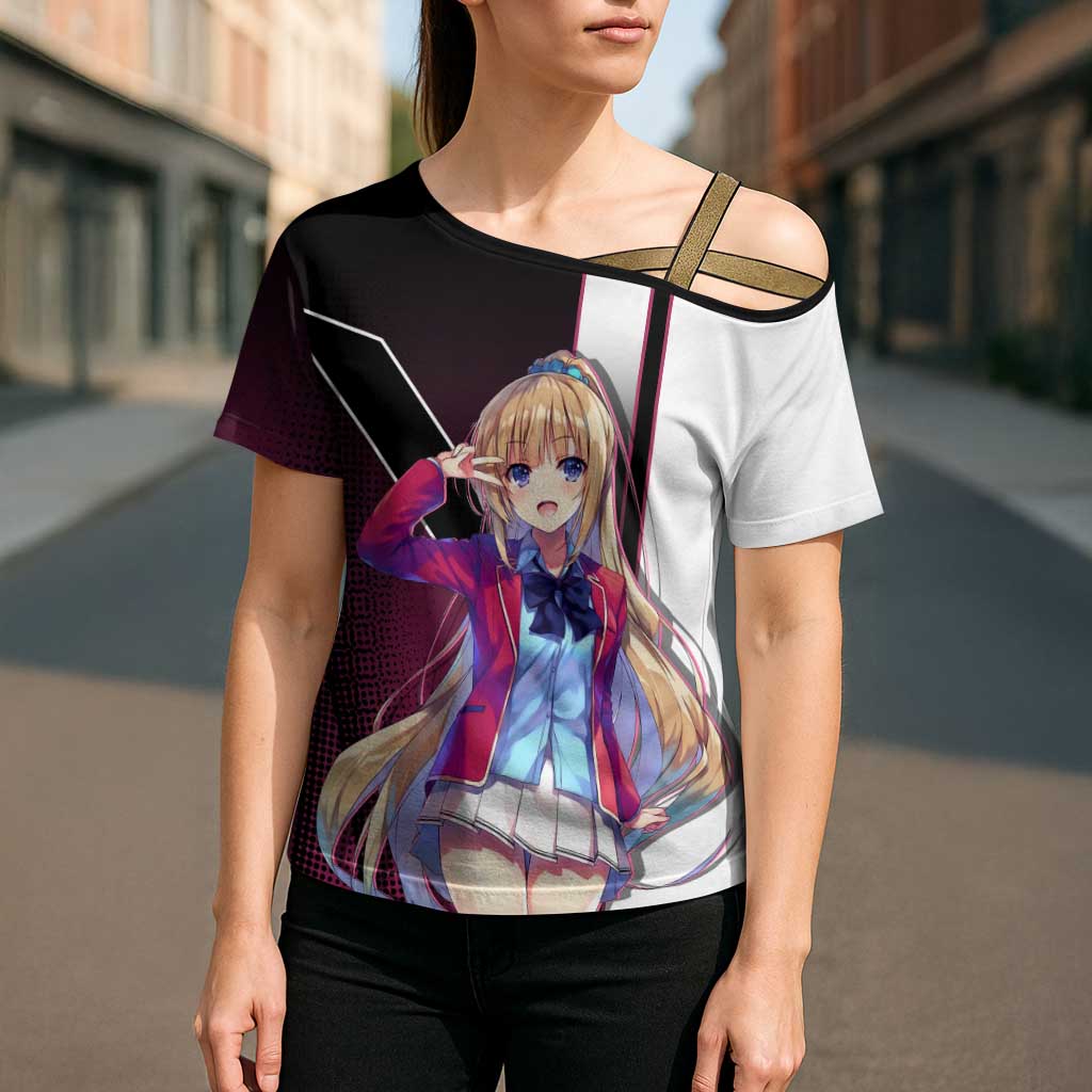 Kei Karuizawa Cross Shoulder Shirt Playful Modern School Anime Style