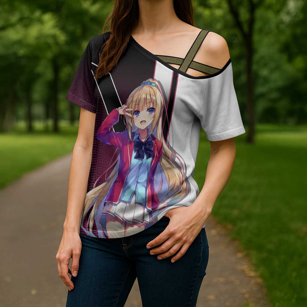 Kei Karuizawa Cross Shoulder Shirt Playful Modern School Anime Style