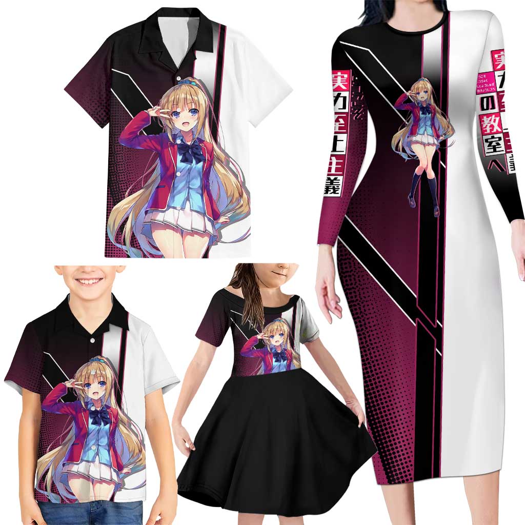Kei Karuizawa Family Matching Long Sleeve Bodycon Dress and Hawaiian Shirt Playful Modern School Anime Style