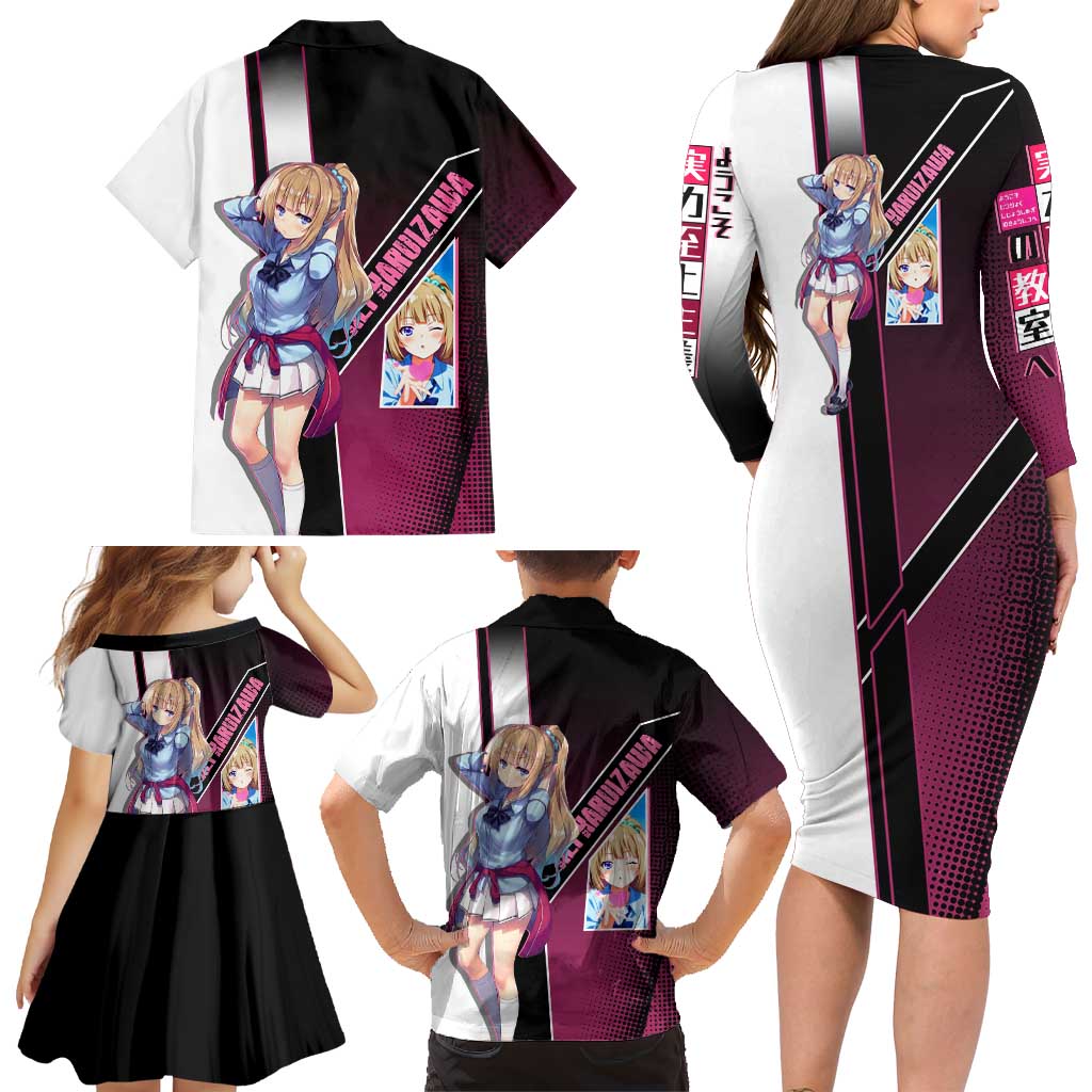 Kei Karuizawa Family Matching Long Sleeve Bodycon Dress and Hawaiian Shirt Playful Modern School Anime Style