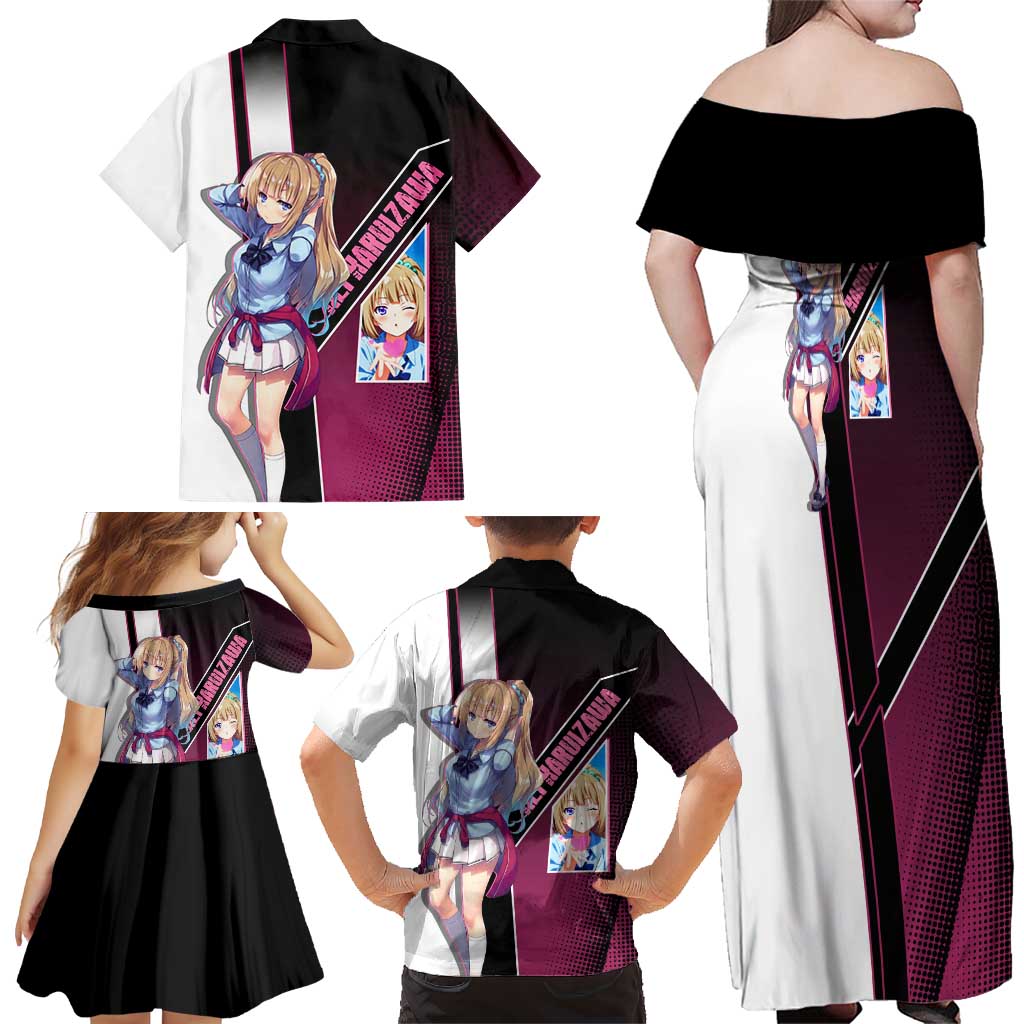 Kei Karuizawa Family Matching Off Shoulder Maxi Dress and Hawaiian Shirt Playful Modern School Anime Style