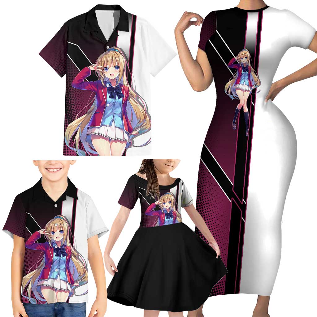 Kei Karuizawa Family Matching Short Sleeve Bodycon Dress and Hawaiian Shirt Playful Modern School Anime Style